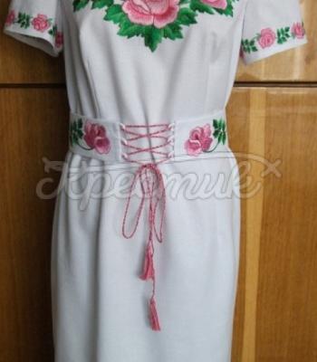 Платье с вышивкой - красные розы