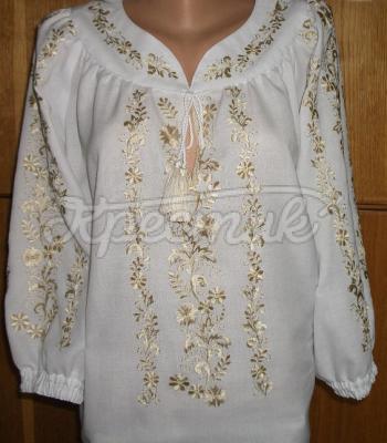Украинская вышиванка - золотистая вышивка