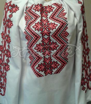 Женская вышитая рубашка "Коралы" фото