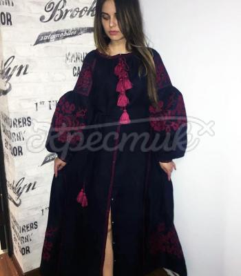 Женское вышитое платье бохо розы купить