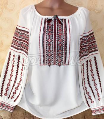 Женская вышиванка на шифоне "Атрибут" купить под заказ