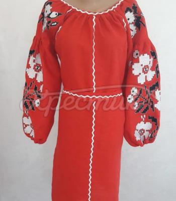 Женское вышитое платье " Цветочная" купить