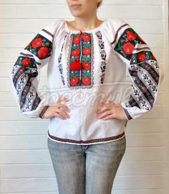 Женская вышиванка борщивка "Роза бордовая"  купить
