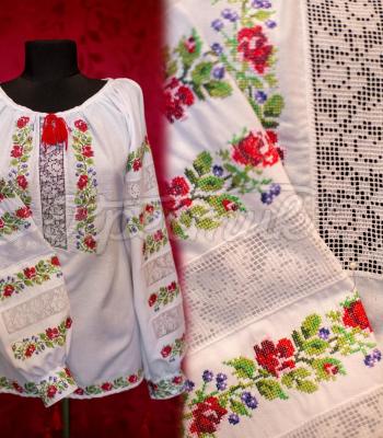 Женская вышиванка с мережками "Розалия" фото Крестик Киев