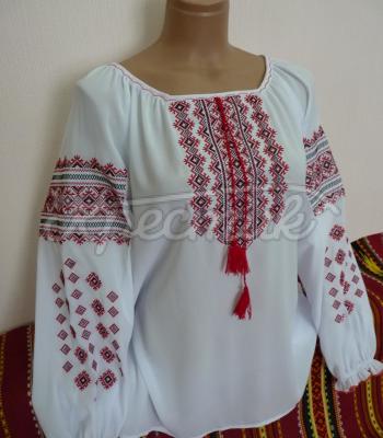 Шифоновая женская вышиванка "Сварговая ветка" фото Крестик