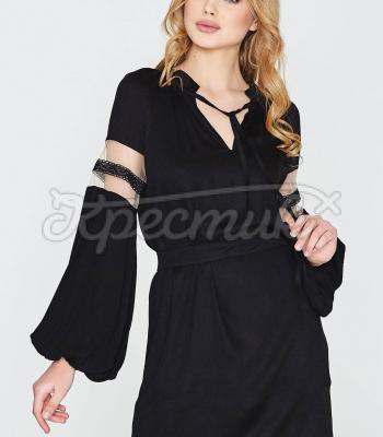 Однотонное платье свободного кроя из вискозы фото