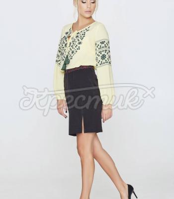 Желтая блуза оригинального орнамента фото